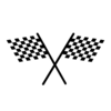 Two Checkered Flags Clip Art